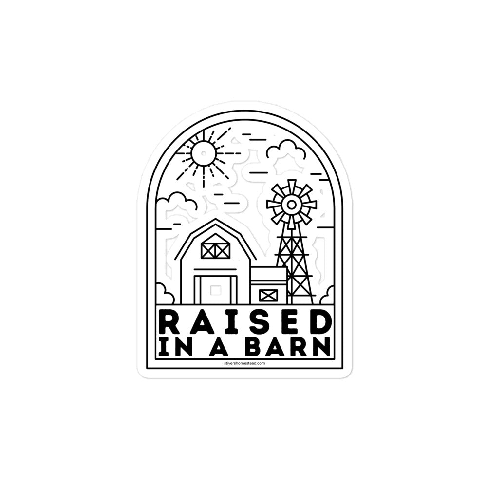 Raised in  barn Bubble-free stickers